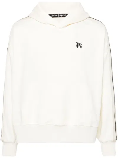 Palm Angels Monogram-embroidered Track Hoodie In Neutral