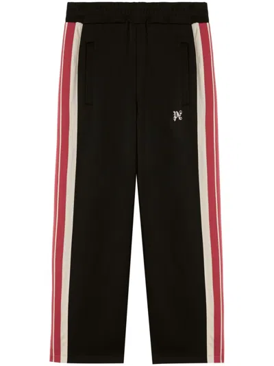 Palm Angels Monogram-embroidered Track Pants In Schwarz