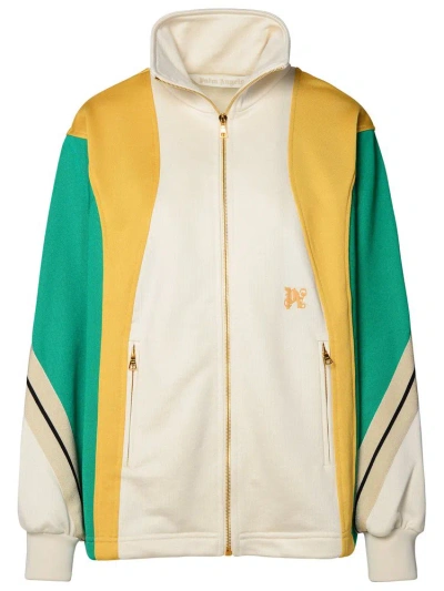 Palm Angels Monogram Embroidered Zipped Sweatshirt In Multicolor