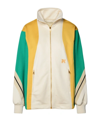 PALM ANGELS PALM ANGELS MONOGRAM EMBROIDERED ZIPPED SWEATSHIRT