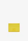 Palm Angels Monogram Grained Leather Cardholder In Yellow