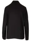 Palm Angels Black Silk Blouse With Monogram In Black