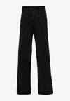 Palm Angels Monogram Jacquard Flared Pants In Black