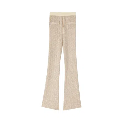 Pre-owned Palm Angels Monogram Jacquard Knit Pants 'beige' | Tan | Women's Size M