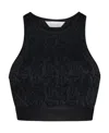 Palm Angels Monogram Jacquard Cropped Top In Black