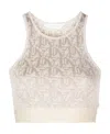 Palm Angels Monogram Jacquard-knit Bra Top In White