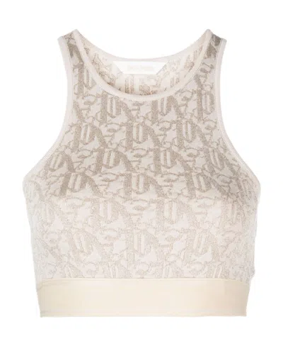 PALM ANGELS PALM ANGELS MONOGRAM JACQUARD KNITTED BRA TOP