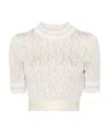 Palm Angels Monogram Cropped Top In Neutral