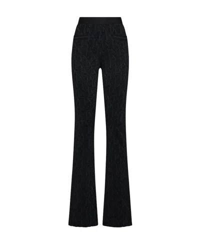 PALM ANGELS PALM ANGELS MONOGRAM JACQUARD KNITTED PANTS