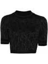 PALM ANGELS MONOGRAM-JACQUARD KNITTED TOP