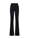 Palm Angels Monogram-jacquard Knitted Flared Trousers In Black Black
