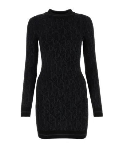PALM ANGELS PALM ANGELS MONOGRAM JACQUARD MINI DRESS
