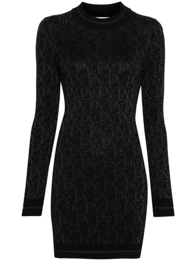 PALM ANGELS PALM ANGELS MONOGRAM JACQUARD MINI DRESS CLOTHING