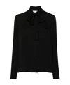 Palm Angels Black Silk Blouse In Black