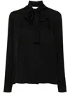 Palm Angels Black Silk Blouse In Black