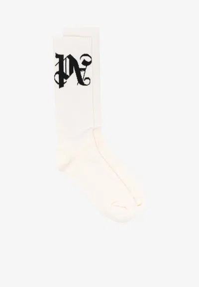PALM ANGELS MONOGRAM JACQUARD SOCKS