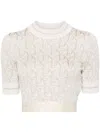 Palm Angels Monogram Cropped Top In Neutral