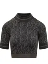 Palm Angels Monogram Knit Top In Black