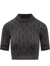 Palm Angels Monogram Knit Top In Black