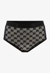 Palm Angels Monogram Pattern High-waist Lace Briefs