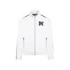 Palm Angels Monogram Off White Leather Jacket In White