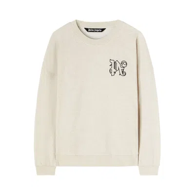 Pre-owned Palm Angels Monogram Linen Crewneck 'beige' | Tan | Men's Size Xs