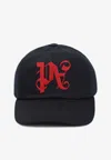 Palm Angels Monogram Logo Cap In Black