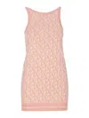 Palm Angels Monogram-jacquard Knitted Minidress In Nude & Neutrals