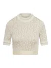Palm Angels Monogram Cropped Top In Neutral
