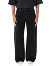Palm Angels Men's Monogram Loose Denim Pant In Black