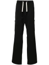 Palm Angels Monogram Drawstring Cargo Pants In Black  