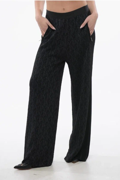 PALM ANGELS MONOGRAM LUREX PANTS WITH ELASTIC WAISTBAND