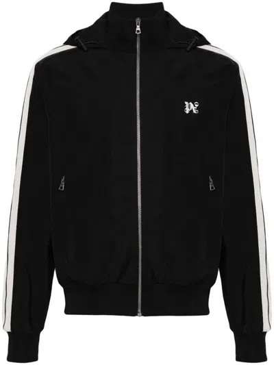 Palm Angels Monogram Nylon Track Jacket Clothing In Black