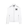 Palm Angels Monogram Off White Leather Jacket In White