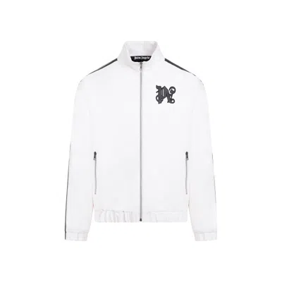 Palm Angels Monogram Off White Leather Jacket