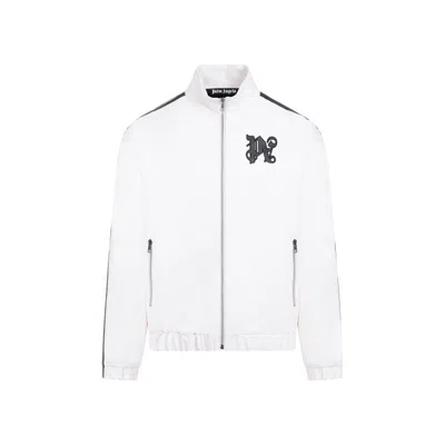 PALM ANGELS PALM ANGELS MONOGRAM OFF WHITE LEATHER JACKET