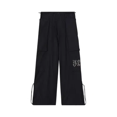 Pre-owned Palm Angels Monogram Parachute Pants 'black' | Men's Size 46
