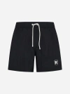 Palm Angels Swim Shorts In Black,white