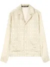 Palm Angels Monogram-pattern Cotton Shirt In Neutrals