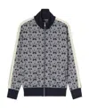 Palm Angels Stripe-jacquard Jersey Track Jacket In Gray