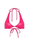 Palm Angels Monogram-plaque Bikini Top In Pink
