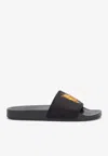 Palm Angels Burning Monogram Slides In Black