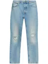 Palm Angels Monogram-print Jeans In 0503 0503 Light Grey Off White