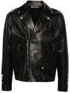 Palm Angels Monogram-print Leather Jacket In Black