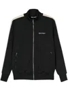 Palm Angels Black High Neck Sweatshirt With Logo Lettering On The Front In Wool Blend Man In Black