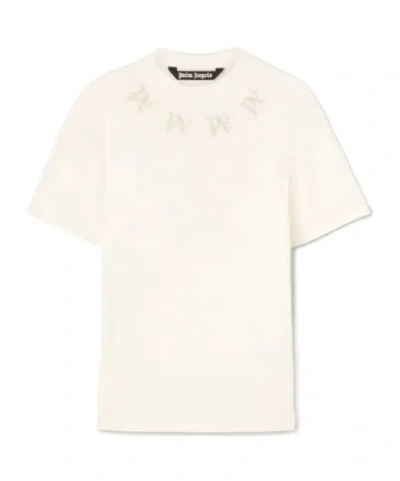 Palm Angels Monogram Printed Crewneck T-shirt In White