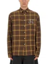 Palm Angels Camicia A Maniche Lunghe Con Monogram In Brown