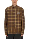 Palm Angels Camicia A Maniche Lunghe Con Monogram In Brown