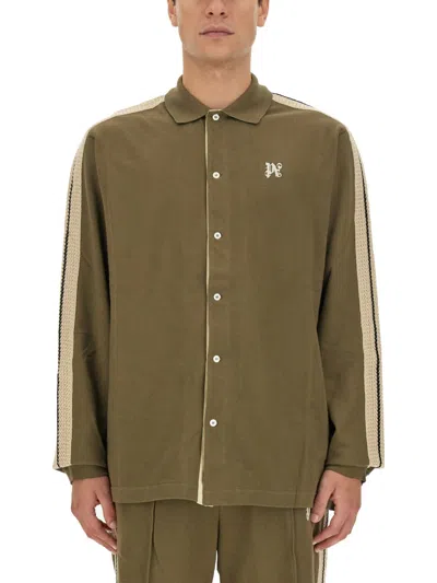 Palm Angels Monogram Shirt In Green