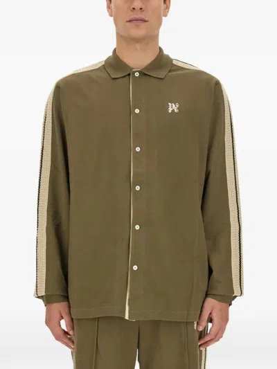 Palm Angels Monogram Shirt In Green